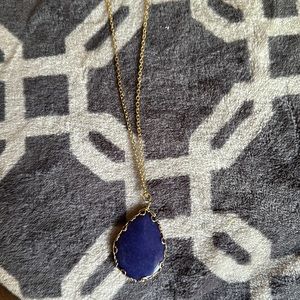 Navy blue and gold stone necklace